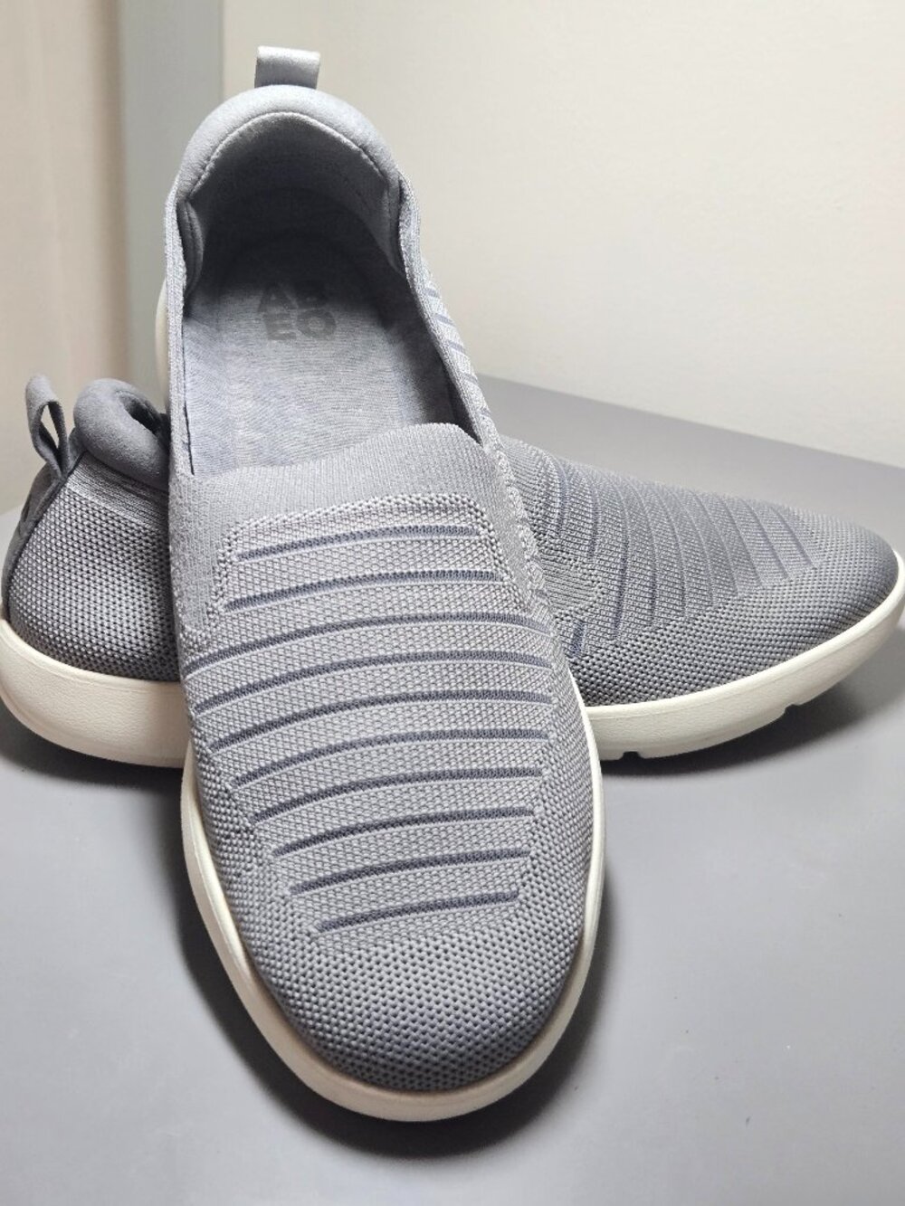 Abeo Verda, Lightweight Slip-on Casual Sneaker Orthotic Support Grey Size 8.5